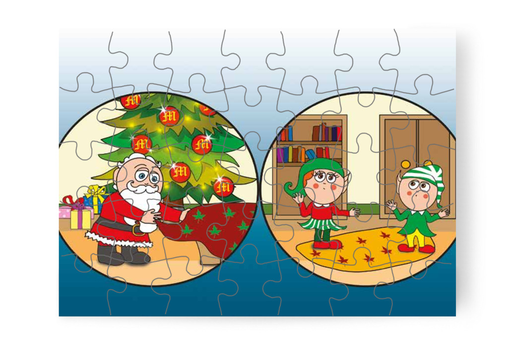 A Mikulás és a manók keresik a sapkát – Márky és a Mikulás sapkája puzzle, 35 darab [TC15-17-P35]