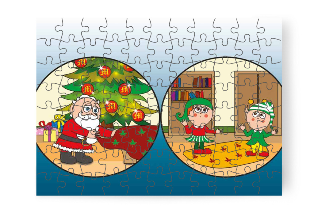 A Mikulás és a manók keresik a sapkát – Márky és a Mikulás sapkája puzzle, 88 darab [TC15-17-P88]