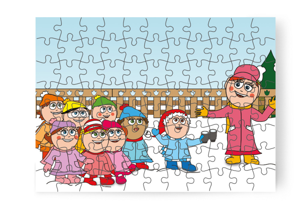 Óvónéninek ötlete támad a sapkával – Márky és a Mikulás sapkája puzzle, 88 darab [TC15-20-P88]