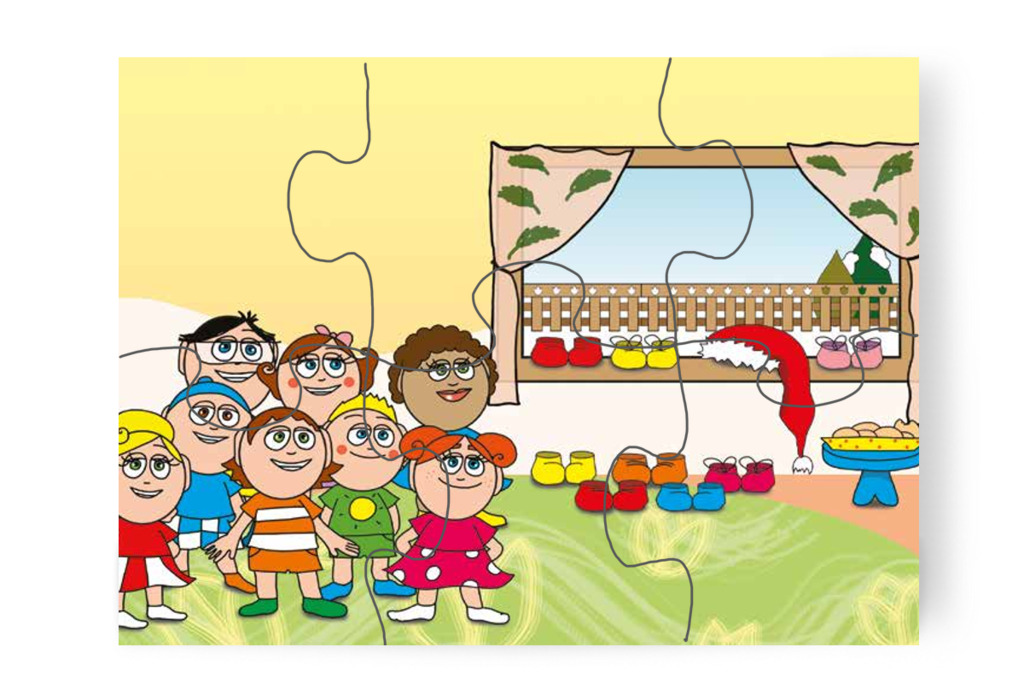A gyerekek mindent előkészítenek – Márky és a Mikulás sapkája puzzle, 6 darab [TC15-22-P06]