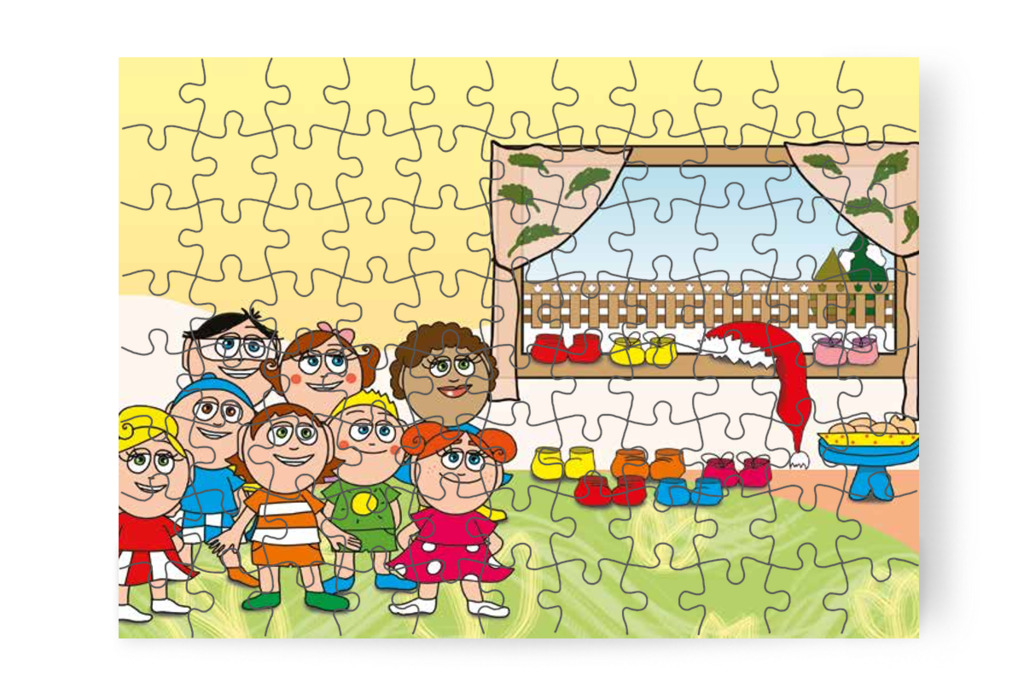 A gyerekek mindent előkészítenek – Márky és a Mikulás sapkája puzzle, 88 darab [TC15-22-P88]