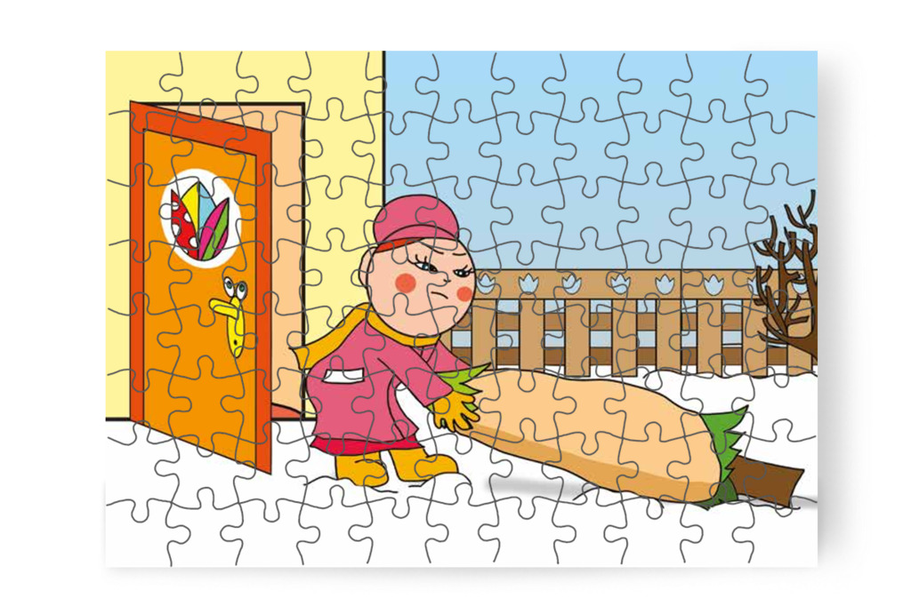 A karácsonyfa túl nehéz Óvónéninek – Óvónéni és a karácsonyfa puzzle, 88 darab [TC16-04-P88]