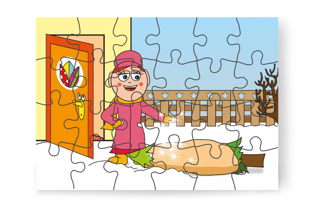 Óvónéni varázsporral életre kelti a fát – Óvónéni és a karácsonyfa puzzle, 24 darab [TC16-05-P24]