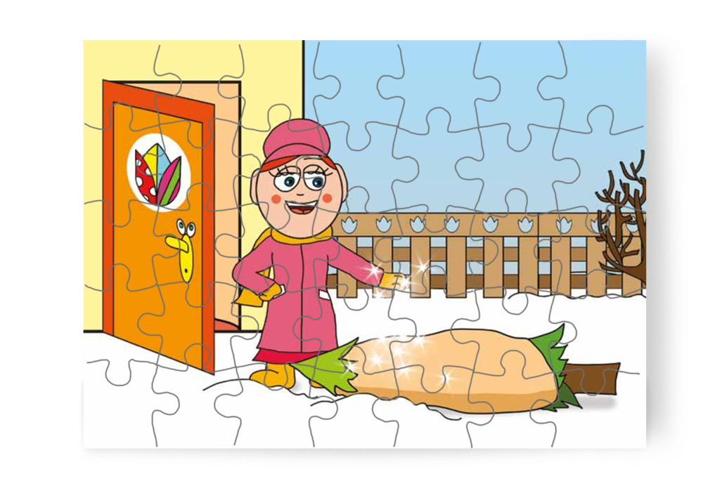 Óvónéni varázsporral életre kelti a fát – Óvónéni és a karácsonyfa puzzle, 35 darab [TC16-05-P35]