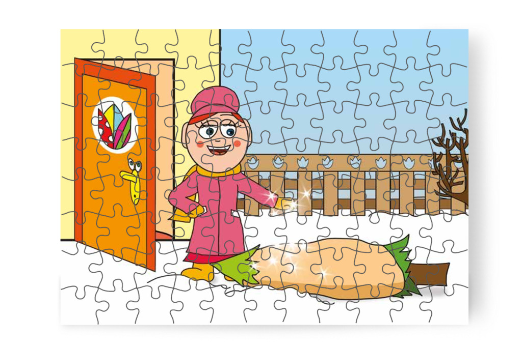 Óvónéni varázsporral életre kelti a fát – Óvónéni és a karácsonyfa puzzle, 88 darab [TC16-05-P88]