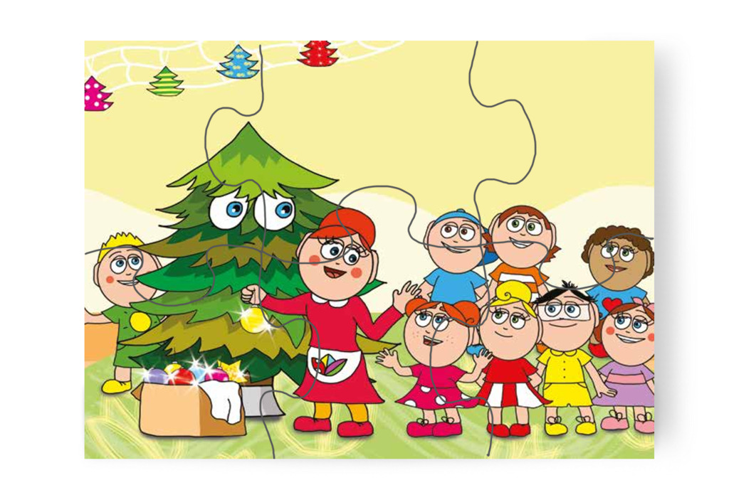 Klára is szeretne díszíteni – Óvónéni és a karácsonyfa puzzle, 6 darab [TC16-09-P06]