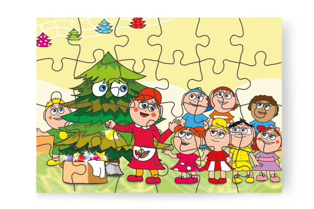 Klára is szeretne díszíteni – Óvónéni és a karácsonyfa puzzle, 24 darab [TC16-09-P24]