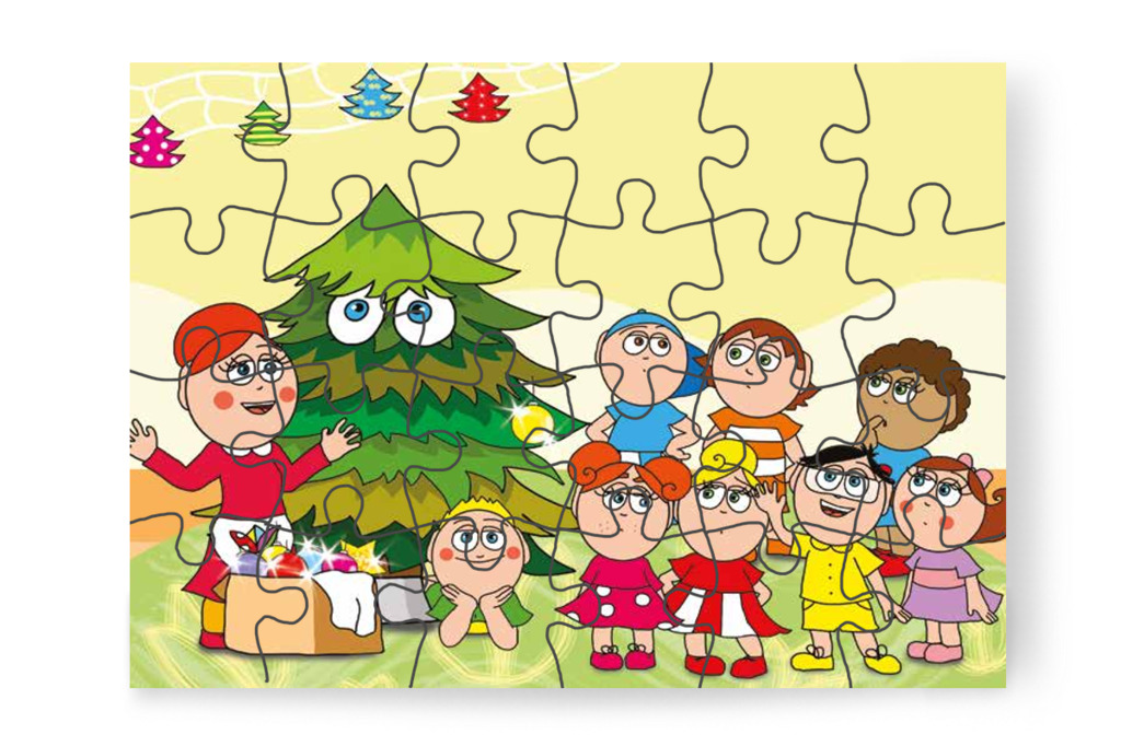 Óvónéni a többieknek sem engedi a díszítést – Óvónéni és a karácsonyfa puzzle, 24 darab [TC16-10-P24]