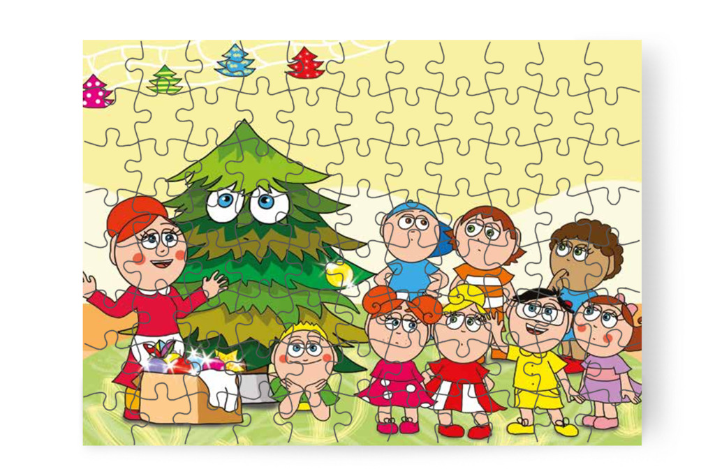 Óvónéni a többieknek sem engedi a díszítést – Óvónéni és a karácsonyfa puzzle, 88 darab [TC16-10-P88]