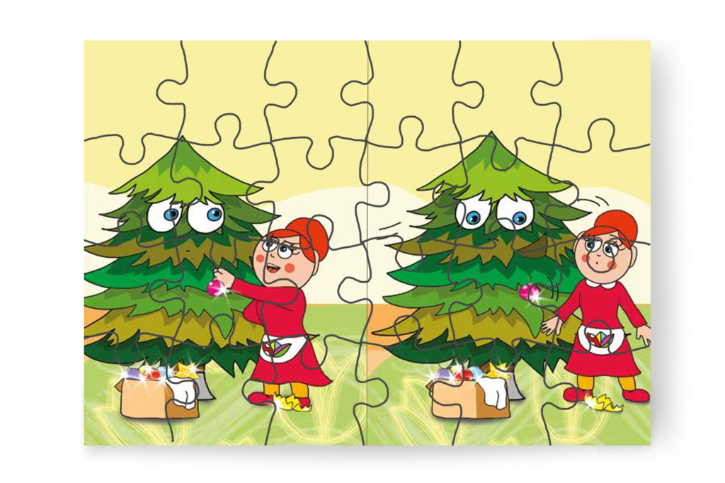 A fa a következő díszt is lerázza – Óvónéni és a karácsonyfa puzzle, 24 darab [TC16-13-P24]