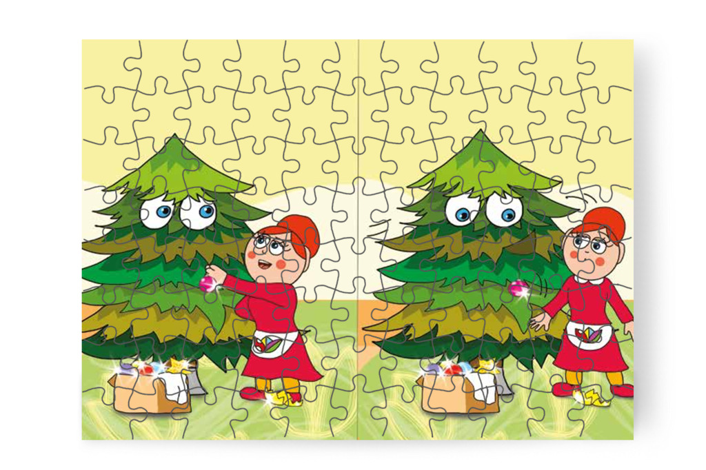 A fa a következő díszt is lerázza – Óvónéni és a karácsonyfa puzzle, 88 darab [TC16-13-P88]