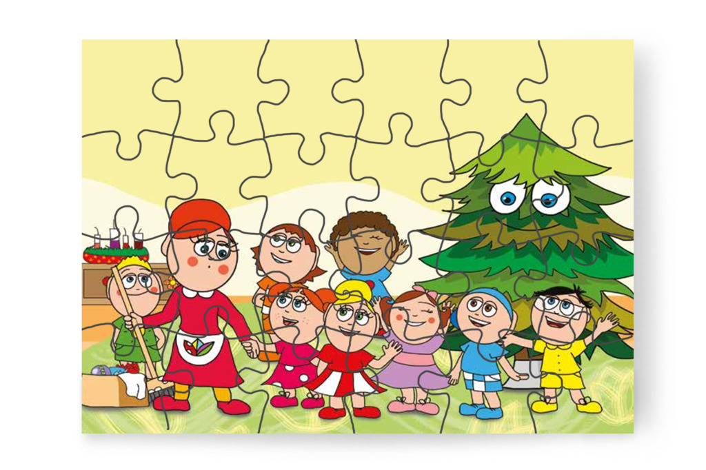 Klára közös díszkészítést javasol – Óvónéni és a karácsonyfa puzzle, 24 darab [TC16-17-P24]