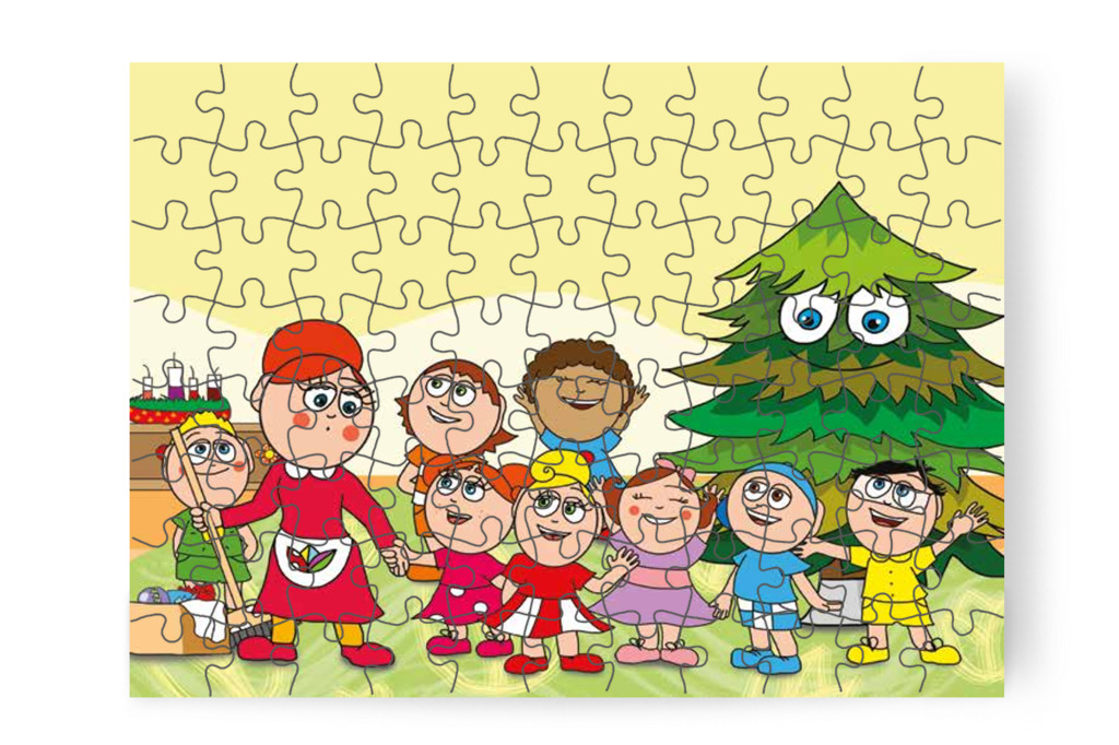 Klára közös díszkészítést javasol – Óvónéni és a karácsonyfa puzzle, 88 darab [TC16-17-P88]