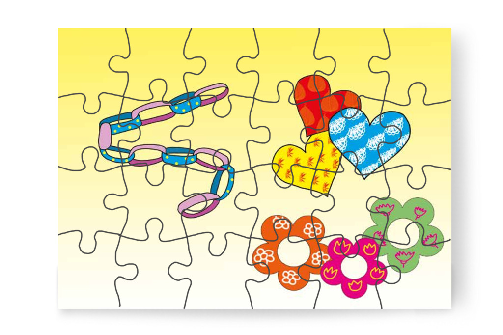 Kata és a lányok papírdíszeket készítenek – Óvónéni és a karácsonyfa puzzle, 24 darab [TC16-20-P24]