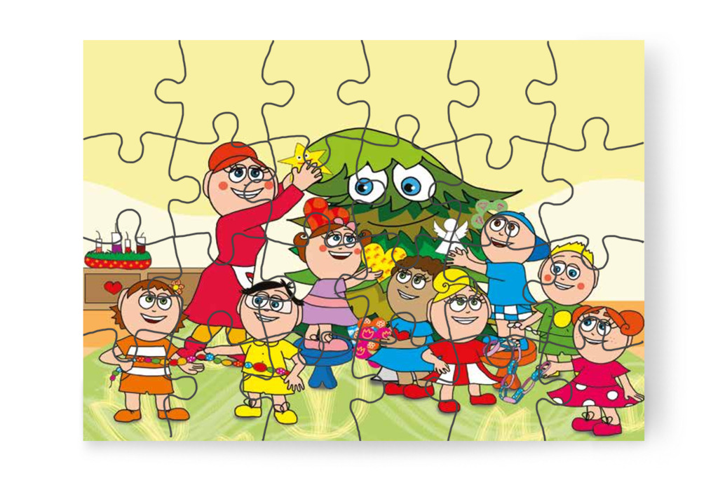 Együtt feldíszítik a karácsonyfát – Óvónéni és a karácsonyfa puzzle, 24 darab [TC16-22-P24]