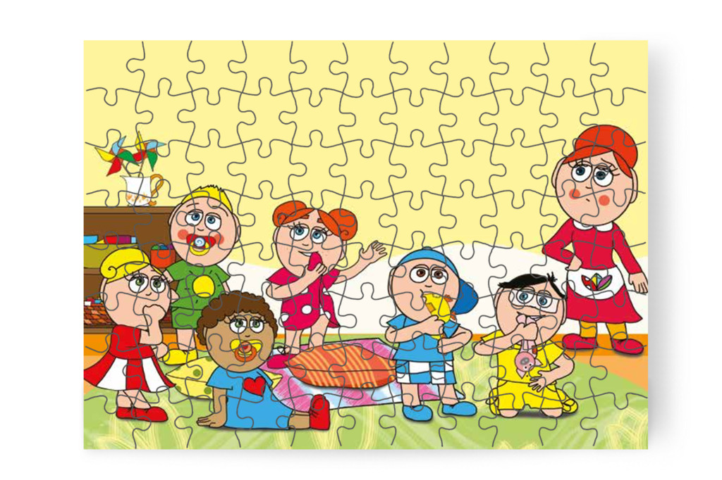Óvónéni kosárba gyűjti a rágnivalókat – Dolly és a cumi puzzle, 88 darab [TC17-10-P88]