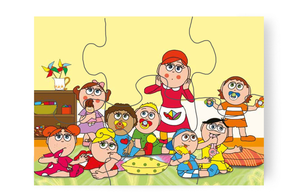 Óvónéni a varázszsebébe teszi a cumikat – Dolly és a cumi puzzle, 6 darab [TC17-12-P06]