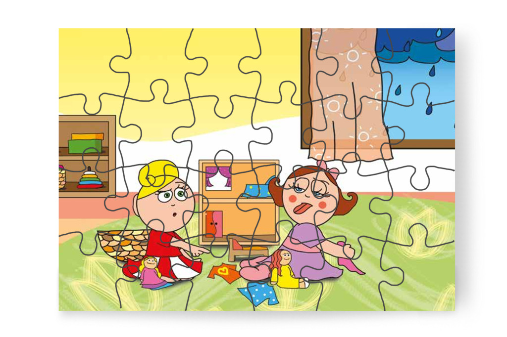 Kata és Natali a babaruhán vitatkozik – Egy hisztis nap puzzle, 24 darab [TC18-02-P24]