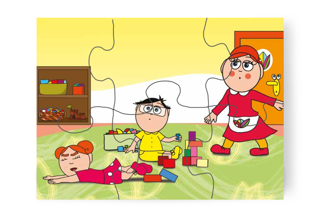 Klára felszisszen a kezét fájlalva – Egy hisztis nap puzzle, 6 darab [TC18-07-P06]