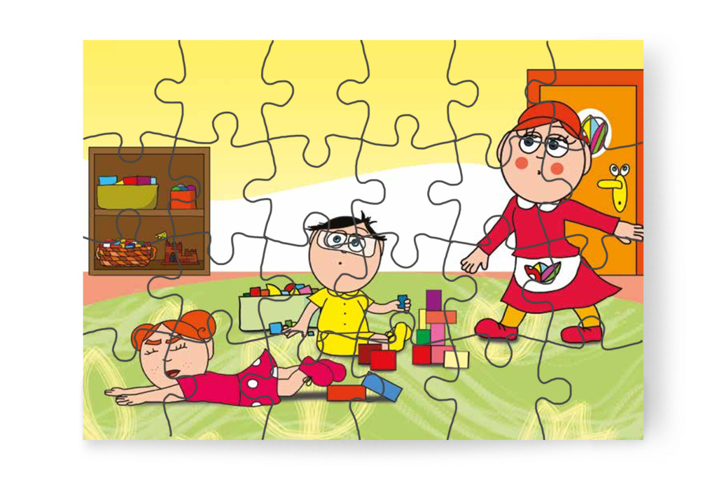 Klára felszisszen a kezét fájlalva – Egy hisztis nap puzzle, 24 darab [TC18-07-P24]