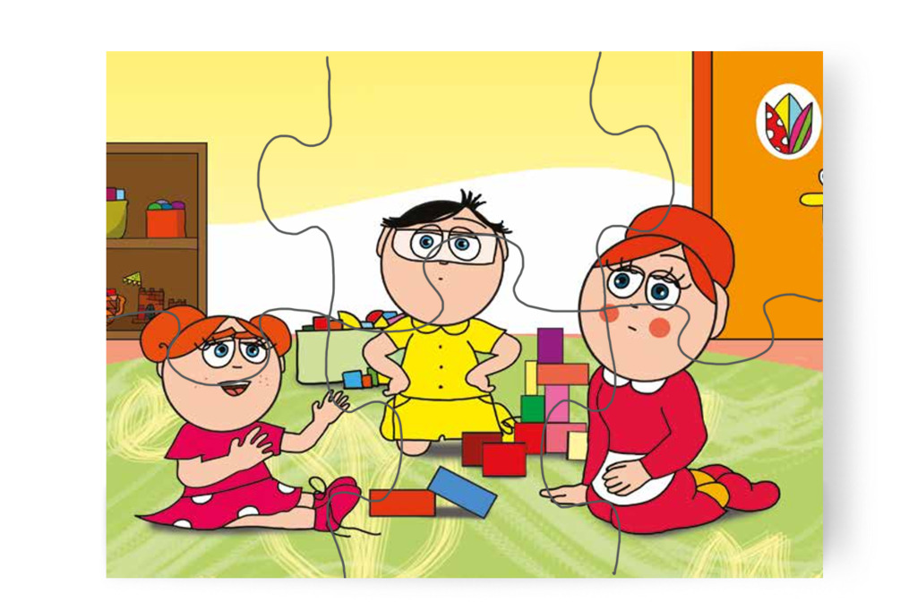 Klára a széthagyott kockákra panaszkodik – Egy hisztis nap puzzle, 6 darab [TC18-08-P06]
