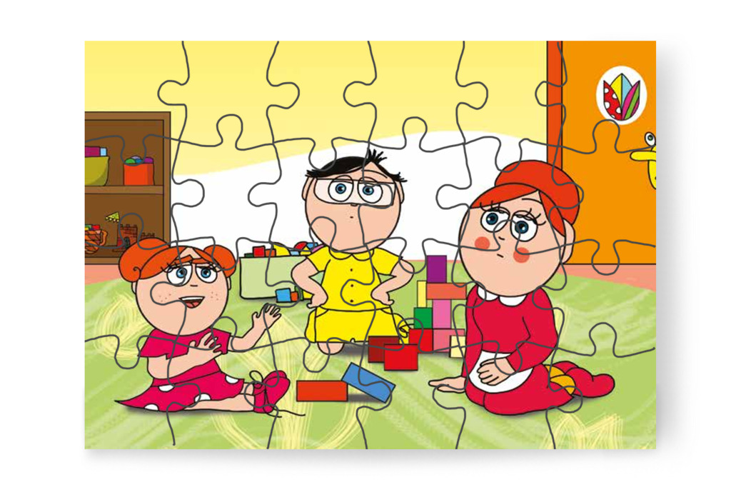 Klára a széthagyott kockákra panaszkodik – Egy hisztis nap puzzle, 24 darab [TC18-08-P24]