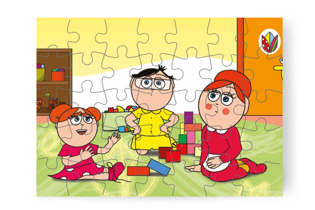 Klára a széthagyott kockákra panaszkodik – Egy hisztis nap puzzle, 35 darab [TC18-08-P35]