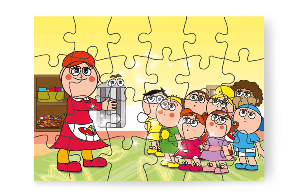 Óvónéni elővarázsol egy szemeteskukát – Egy hisztis nap puzzle, 24 darab [TC18-15-P24]