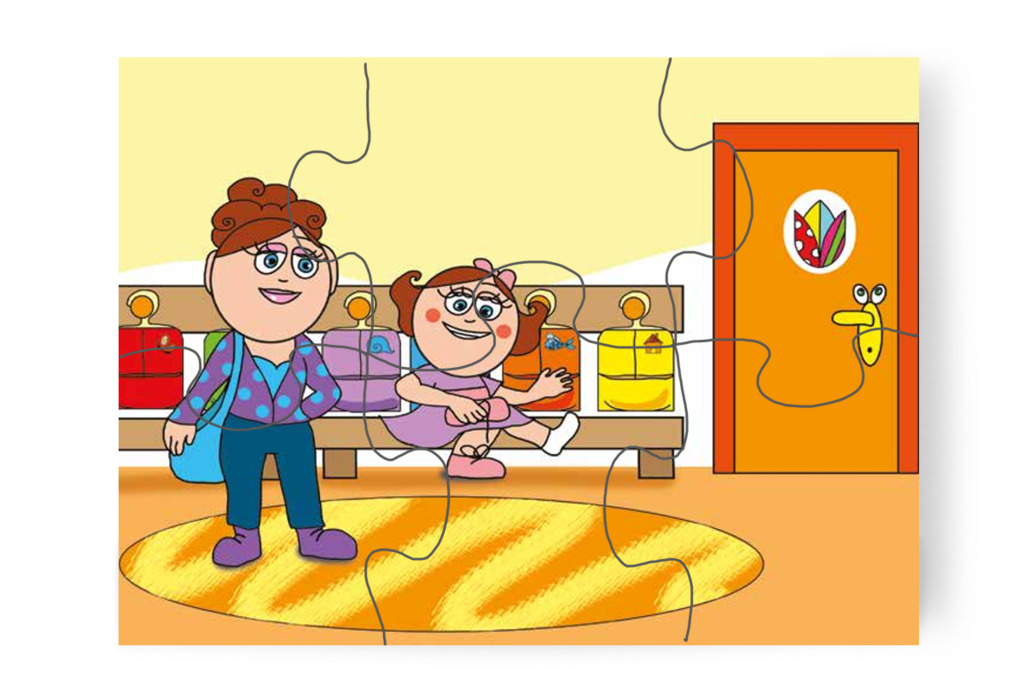 Natali vidáman érkezik az óvodába – Natali és az óvoda étlapja puzzle, 6 darab [TC19-01-P06]