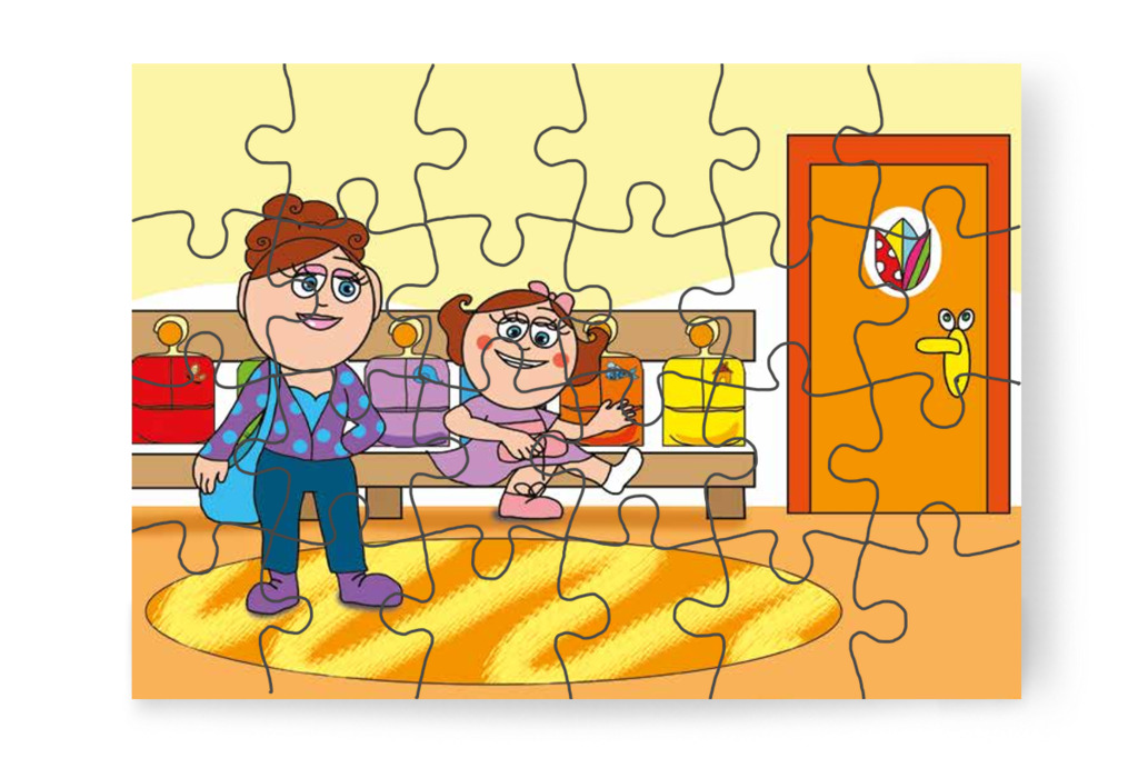 Natali vidáman érkezik az óvodába – Natali és az óvoda étlapja puzzle, 24 darab [TC19-01-P24]
