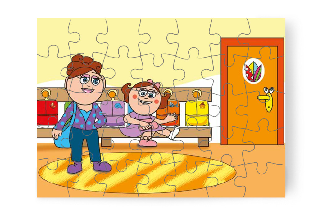 Natali vidáman érkezik az óvodába – Natali és az óvoda étlapja puzzle, 35 darab [TC19-01-P35]