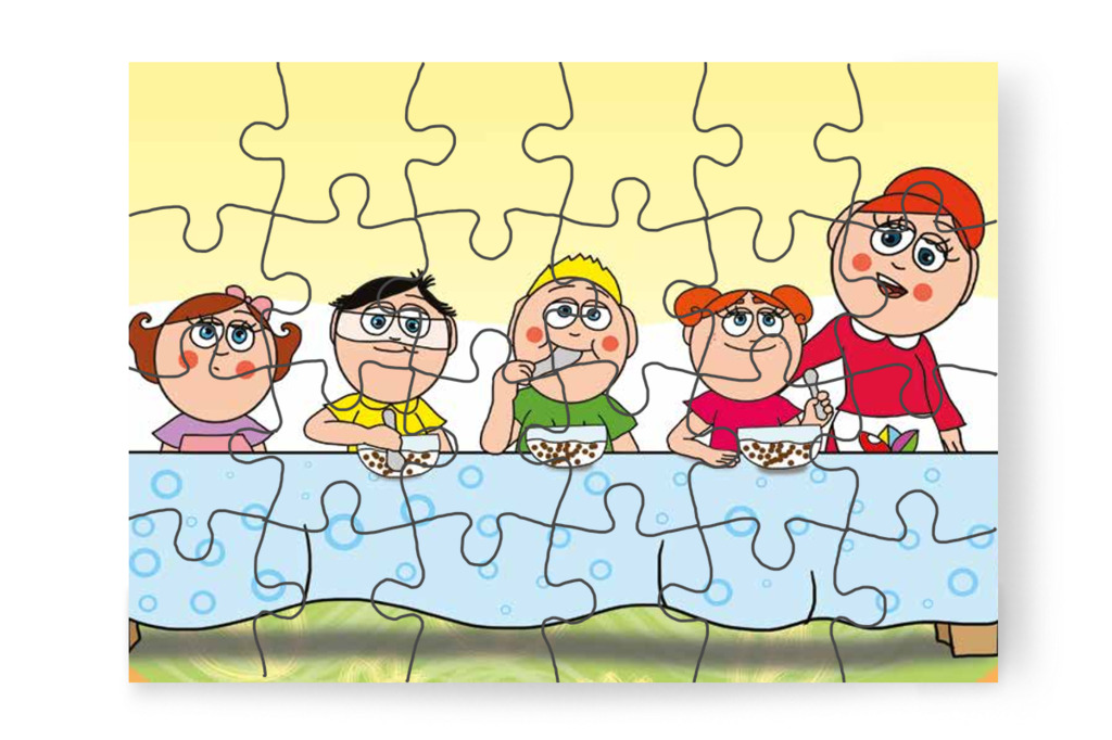 Natali az ebédre várva tovább játszik – Natali és az óvoda étlapja puzzle, 24 darab [TC19-10-P24]