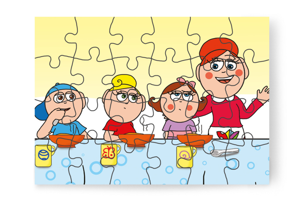 Óvónéni elmondja az étlap hibáját – Natali és az óvoda étlapja puzzle, 24 darab [TC19-14-P24]