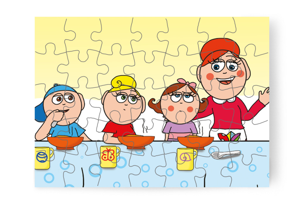 Óvónéni elmondja az étlap hibáját – Natali és az óvoda étlapja puzzle, 35 darab [TC19-14-P35]
