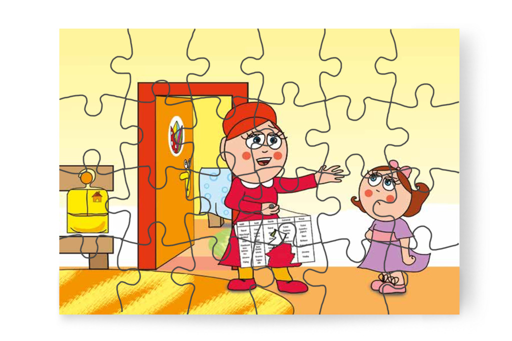 Óvónéni megállítja Natalit – Natali és az óvoda étlapja puzzle, 24 darab [TC19-16-P24]