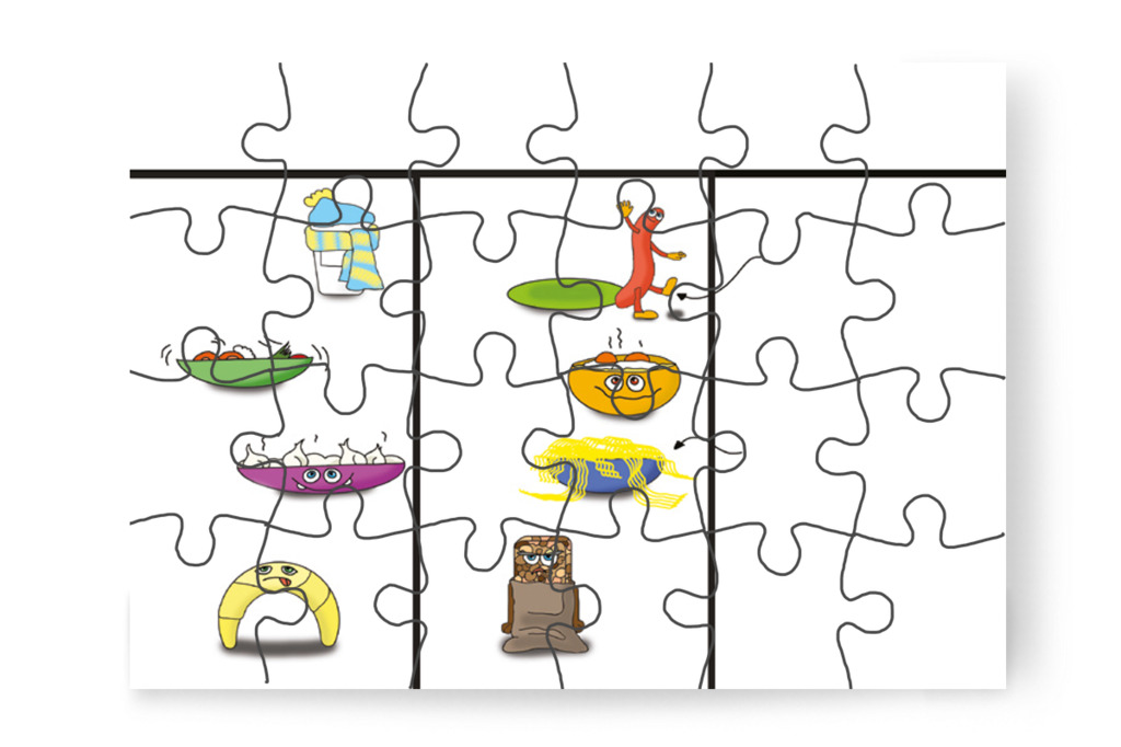 A hét többi napján is furcsa ételek lesznek – Natali és az óvoda étlapja puzzle, 24 darab [TC19-20-P24]