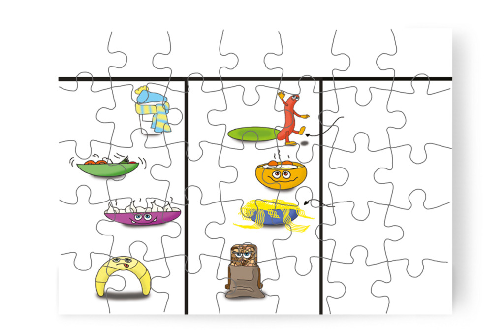 A hét többi napján is furcsa ételek lesznek – Natali és az óvoda étlapja puzzle, 35 darab [TC19-20-P35]