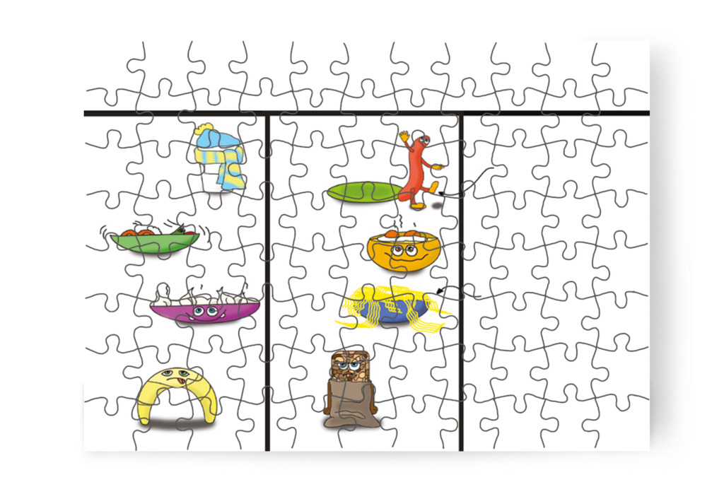A hét többi napján is furcsa ételek lesznek – Natali és az óvoda étlapja puzzle, 88 darab [TC19-20-P88]