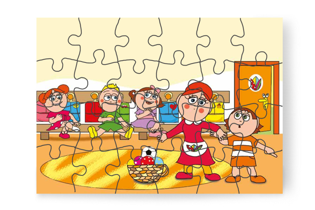 Ádám focizni szeretne az udvaron – Ádám és a focilabda puzzle, 24 darab [TC20-01-P24]