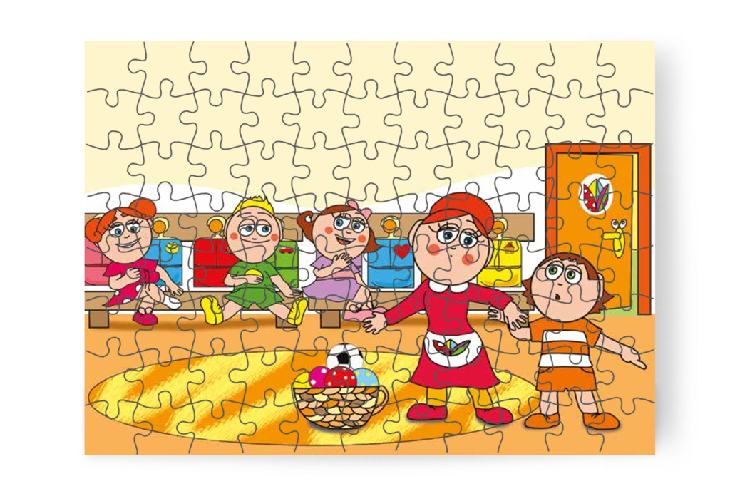 Ádám focizni szeretne az udvaron – Ádám és a focilabda puzzle, 88 darab [TC20-01-P88]