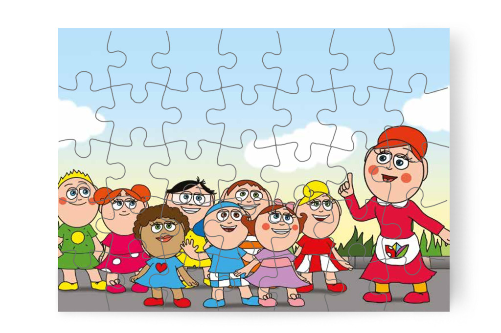 Óvónéni játszótéri sétát ígér – Tamás és a kutyusok puzzle, 35 darab [TC21-01-P35]