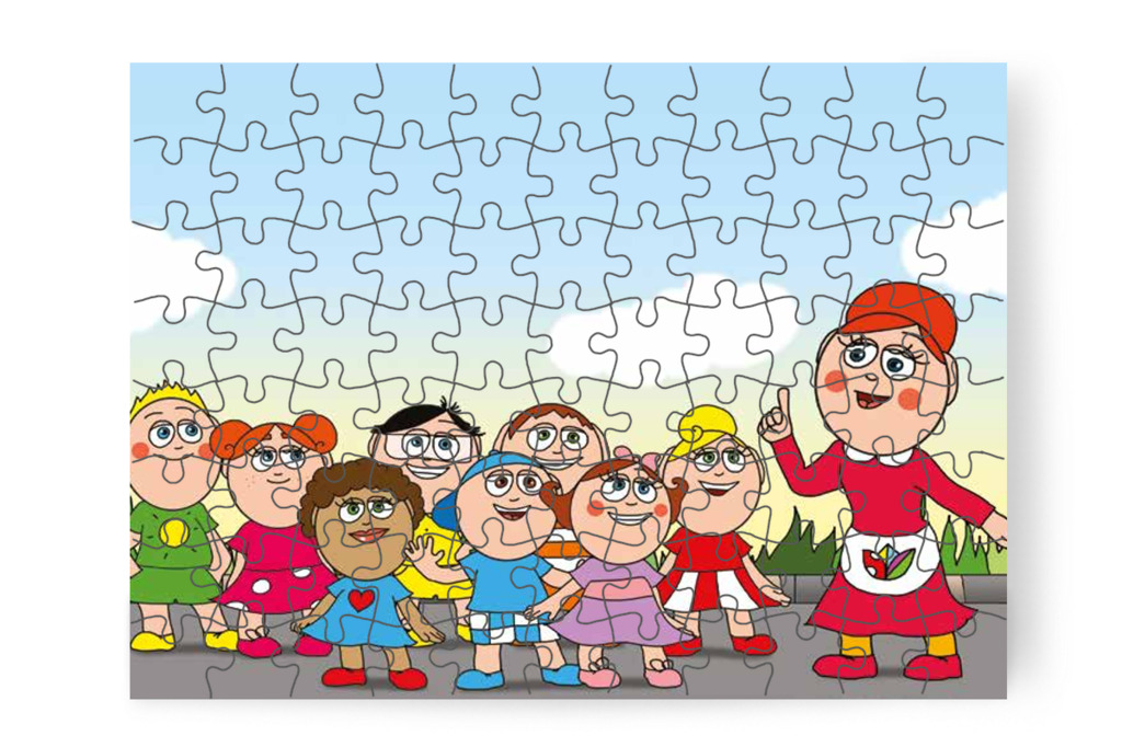 Óvónéni játszótéri sétát ígér – Tamás és a kutyusok puzzle, 88 darab [TC21-01-P88]