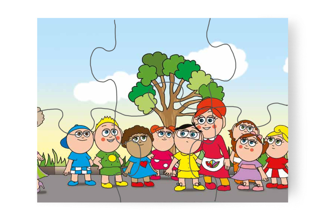 Tamás megvárja, míg a kutya távolabb ér – Tamás és a kutyusok puzzle, 6 darab [TC21-06-P06]