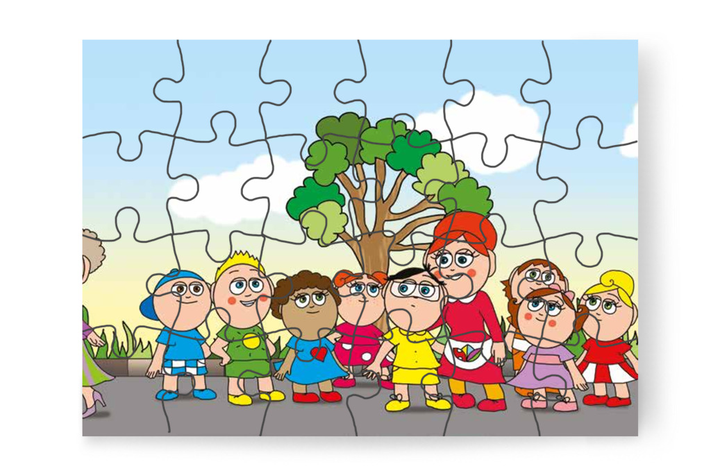 Tamás megvárja, míg a kutya távolabb ér – Tamás és a kutyusok puzzle, 24 darab [TC21-06-P24]