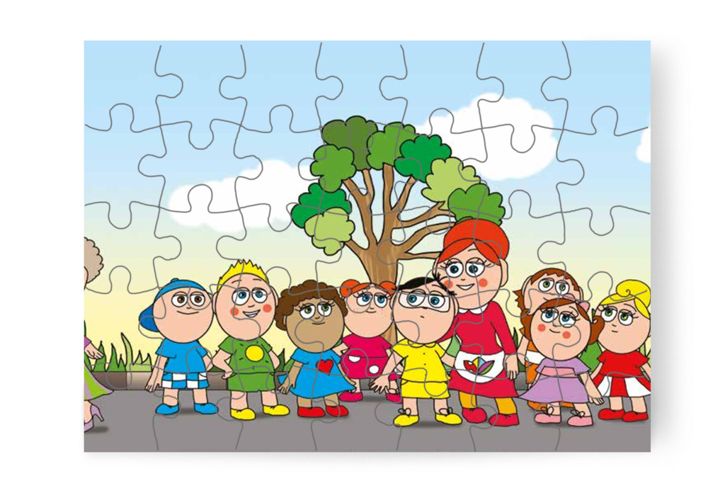 Tamás megvárja, míg a kutya távolabb ér – Tamás és a kutyusok puzzle, 35 darab [TC21-06-P35]