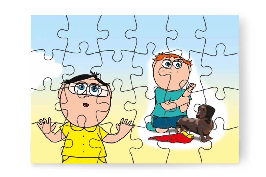 Tamás elmeséli, miért fél a kutyáktól – Tamás és a kutyusok puzzle, 24 darab [TC21-07-P24]