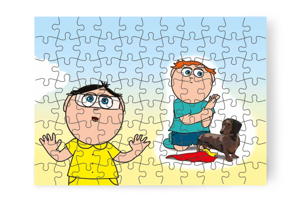 Tamás elmeséli, miért fél a kutyáktól – Tamás és a kutyusok puzzle, 88 darab [TC21-07-P88]