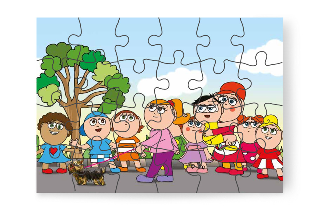 Tamás ismét Óvónénihez menekül – Tamás és a kutyusok puzzle, 24 darab [TC21-10-P24]
