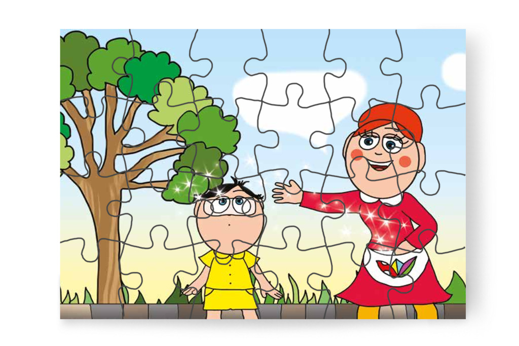 Óvónéni varázsport szór Tamásra – Tamás és a kutyusok puzzle, 24 darab [TC21-12-P24]
