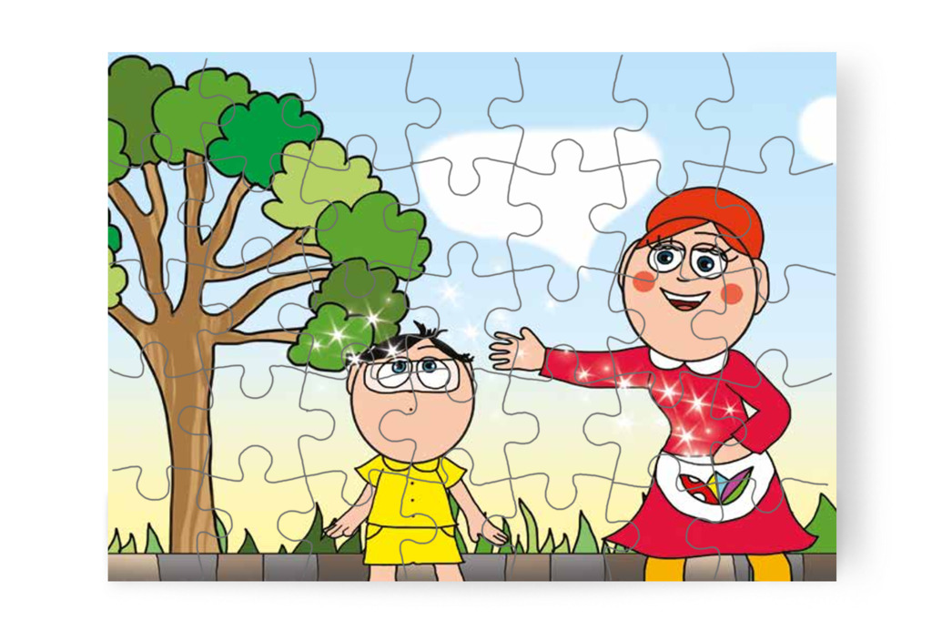 Óvónéni varázsport szór Tamásra – Tamás és a kutyusok puzzle, 35 darab [TC21-12-P35]